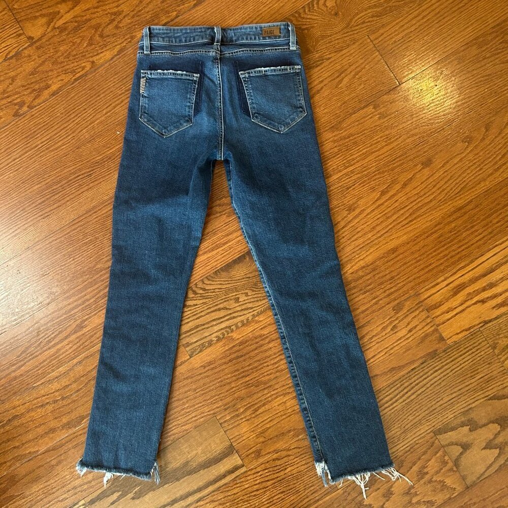 Paige Denim Jeans Julia Model Front Seam size 25 Skinny Jeans Raw Hem Pristine - Picture 12 of 14